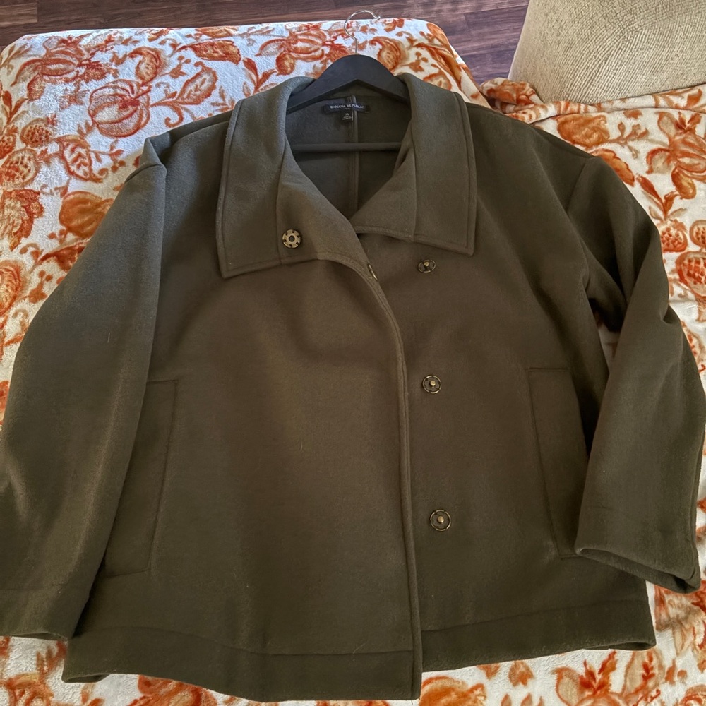 Banana Republic Dark Olive Pea Coat